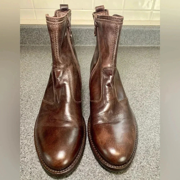 New Without Box Nero Girdini Hand Made Brown Itilian Learher Boots Size 37 6.5 - Picture 2 of 7